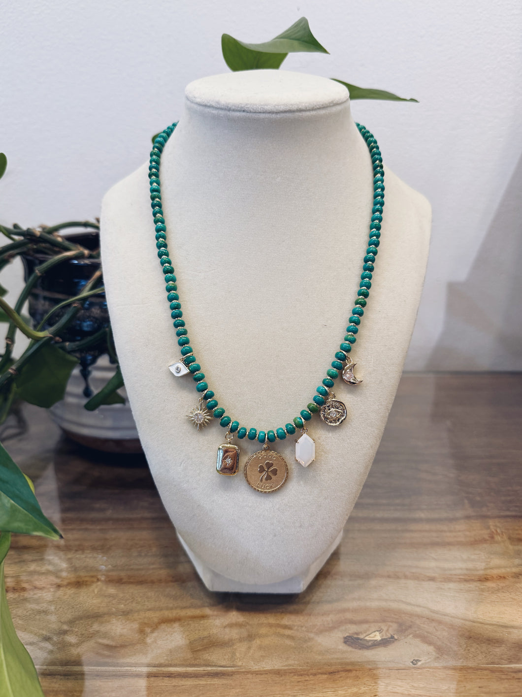 BEADED CHARM NECKLACE