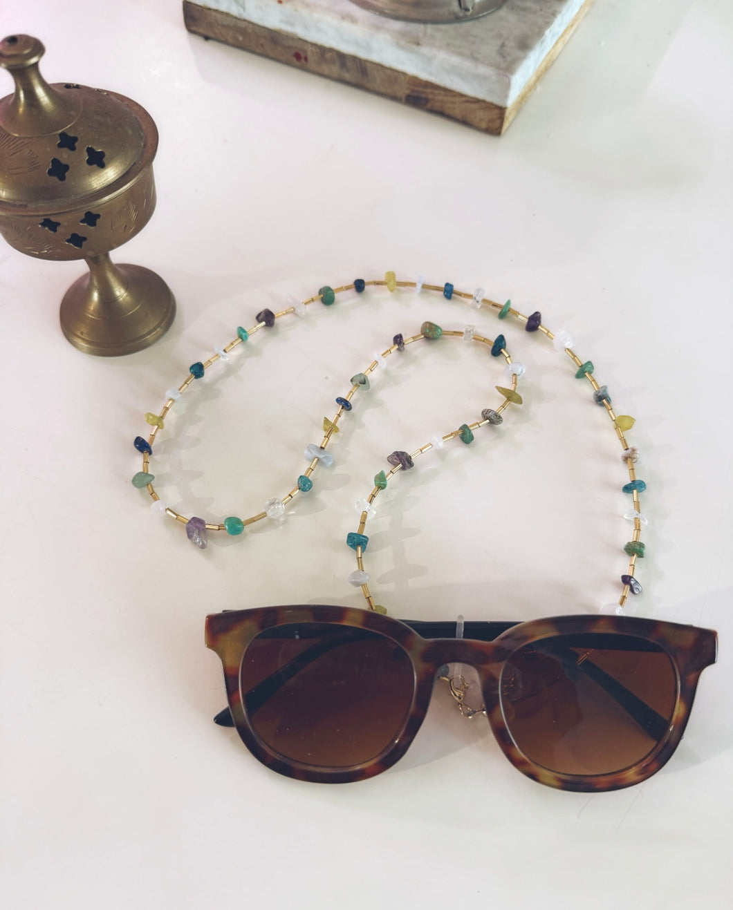 SEMI PRECIOUS STONE EYEGLASS STRAP