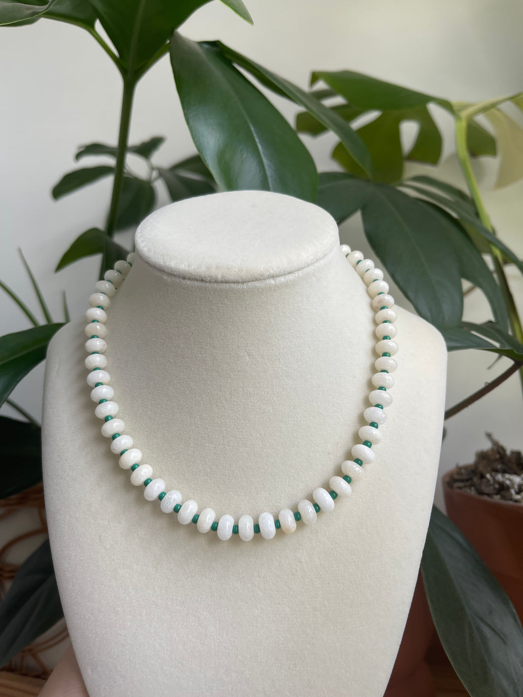 White Jade Gemstone Necklace 02